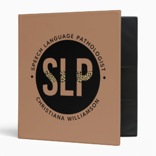 Custom SLP Speech Pathologist Leopard Print Binder