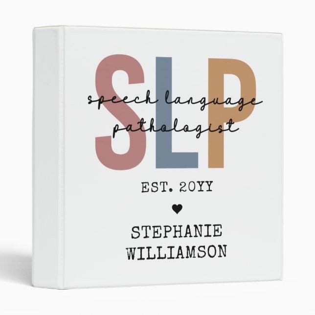 Custom SLP Speech Pathologist Speech Therapist Binder (Front/Spine)