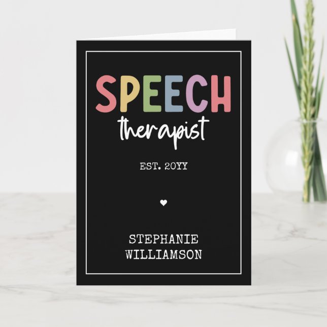 Custom SLP Speech Pathologist Speech Therapist Card (Front)