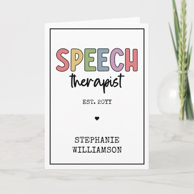 Custom SLP Speech Pathologist Speech Therapist Card (Front)