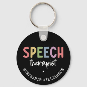 Custom SLP Speech Pathologist Speech Therapist Keychain