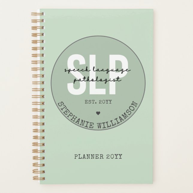 Custom SLP Speech Pathologist Speech Therapist Planner (Front)