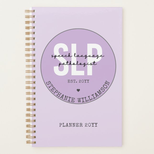 Custom SLP Speech Pathologist Speech Therapist Planner (Front)
