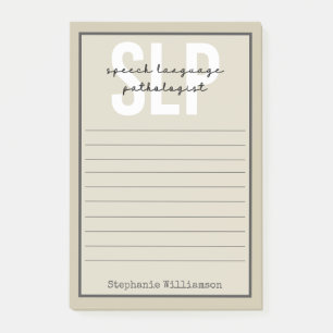 Custom SLP Speech Pathologist Speech Therapist Post-it Notes