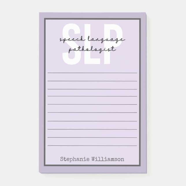 Custom SLP Speech Pathologist Speech Therapist Post-it Notes (Front)