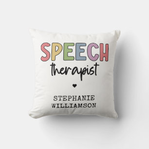 Custom SLP Speech Pathologist Speech Therapist Throw Pillow