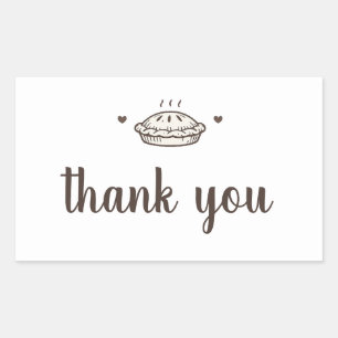 Custom Small Batch Bakery Pie Thank You Sticker