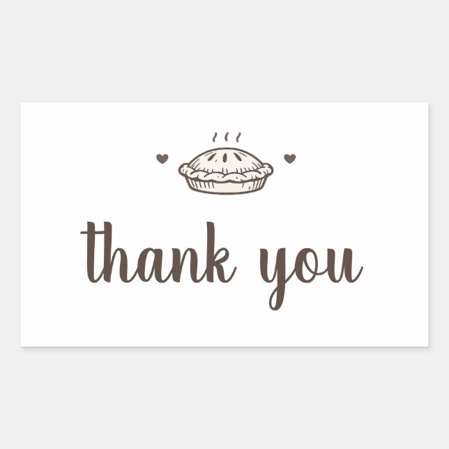 Custom Small Batch Bakery Pie Thank You Sticker (Front)