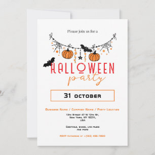Custom Small Business Office Party Halloween  Invitation