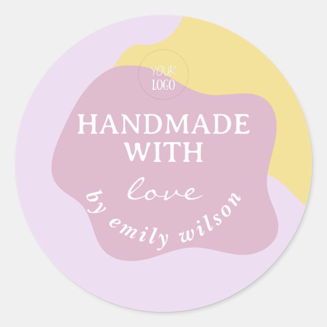 Custom Small Business Supplies Packaging Modern Classic Round Sticker (Front)