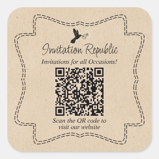 Custom Small Business Supplies QR Code Packaging Square Sticker (Front)