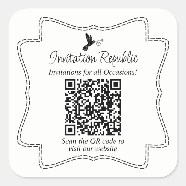 Custom Small Business Supplies QR Code Packaging Square Sticker (Front)
