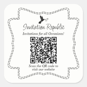 Custom Small Business Supplies QR Code Packaging Square Sticker