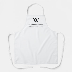 Custom Small Business Vendor Logo Modern White Apron