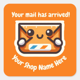 Custom Small Business Your Mail Has Arrived Square Sticker