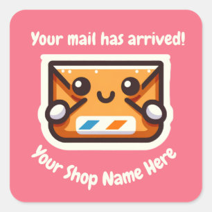 Custom Small Business Your Mail Has Arrived  Square Sticker