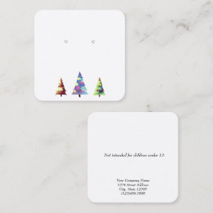 Custom Small Christmas Tree Earring Display Cards