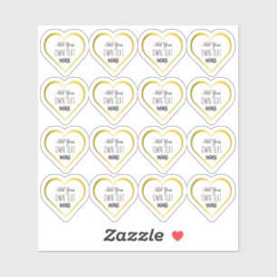 Custom Small Clear Gold Heart Stickers