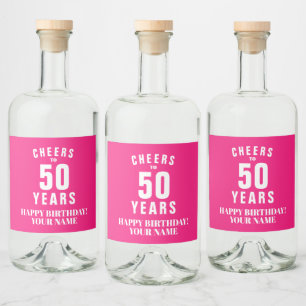 Custom small Liquor Bottle Label for 50th Birthday