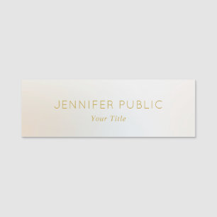 Custom Small Rectangle Name Employee Staff Elegant Tag