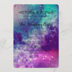 Custom Smokey Galaxy Wedding Programs