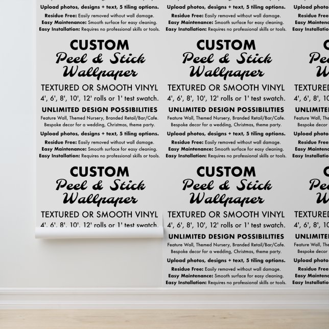 Custom Smooth Vinyl Peel & Stick Wallpaper (Application)
