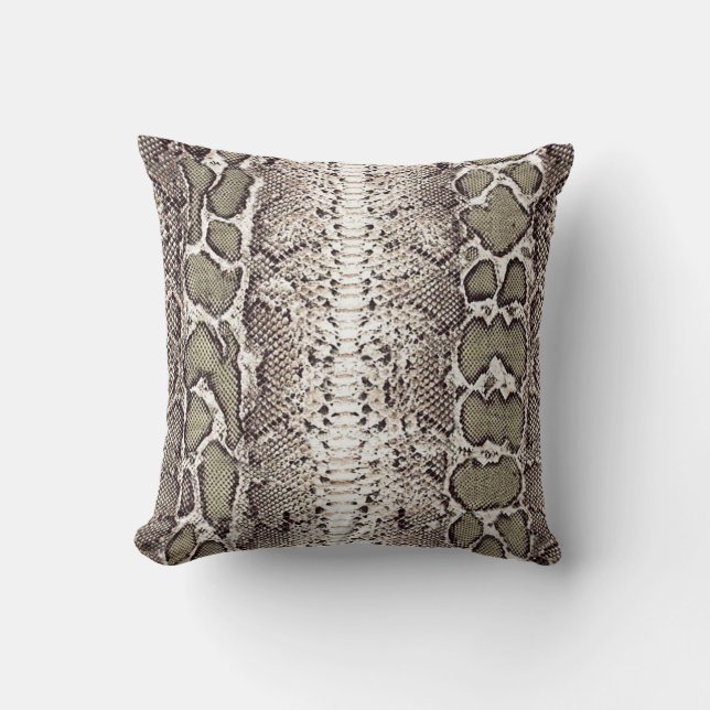 Custom Snake Skin Print #1 Throw Pillow (Front)