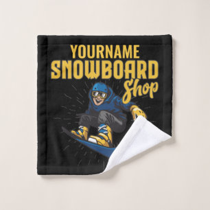 Custom Snow Boarder Snowboarding Shop Big Air Bath Towel Set