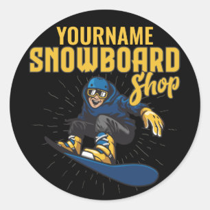 Custom Snow Boarder Snowboarding Shop Big Air  Classic Round Sticker