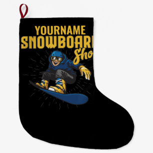 Custom Snow Boarder Snowboarding Shop Big Air Large Christmas Stocking