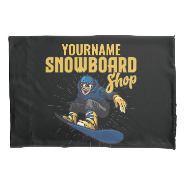 Custom Snow Boarder Snowboarding Shop Big Air  Pillowcase (Front)