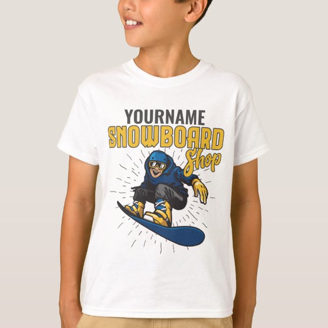Custom Snow Boarder Snowboarding Shop Big Air T-Shirt (Front)
