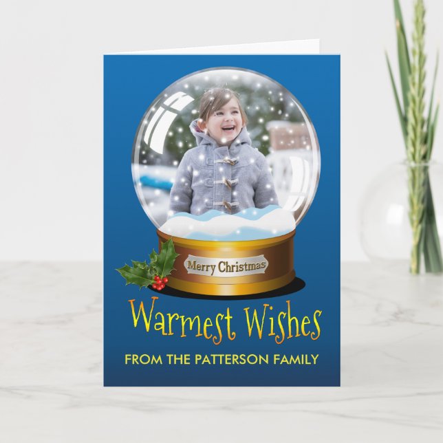 Custom Snow Globe Christmas Photo Template Holiday (Front)