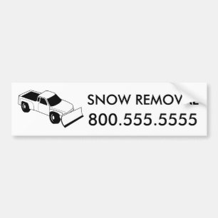 custom snow removal : snow plow truck bumper sticker