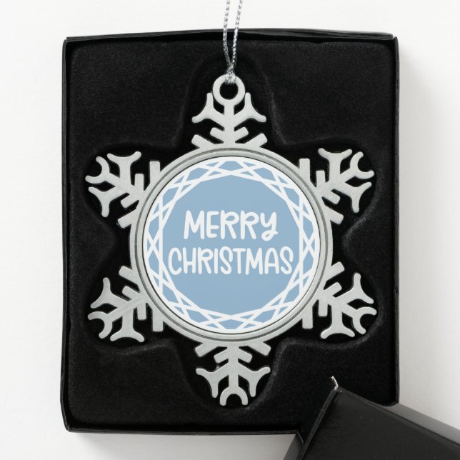 Custom Snowflake Ornament - Pewter Photo Keepsake! (Box)