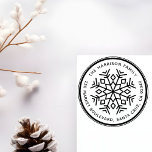 Custom Snowflake Round Family Name Return Address Rubber Stamp<br><div class="desc">Easily personalize this Custom Snowflake Round Family Name Return Address rubber stamp with your own family name and address. To customize these rubber stamps,  click on "Personalize this template" and change the text in the boxes provided.</div>