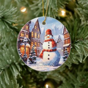 Custom Snowman Christmas Ornament