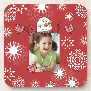 Custom Snowman Photo Coasters