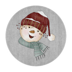 Custom Snowman Winter Christmas Cutting Board