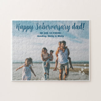 Custom Sober Anniversary Dad 1 Photo Personalized Jigsaw Puzzle