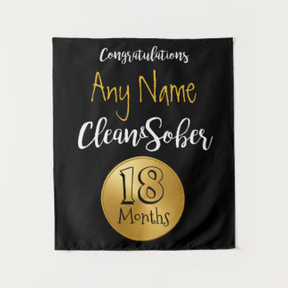Custom Sober birthday anniversary gift tapestry