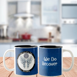 Custom Sobriety Recovery Milestone Gift - Wings Two-Tone Coffee Mug