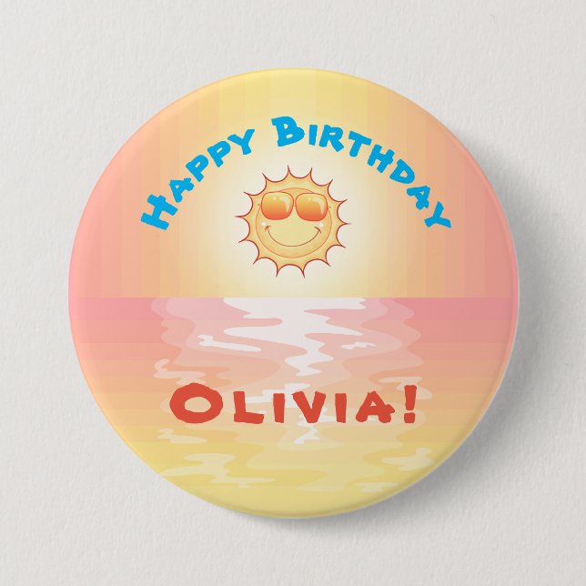 Custom SoCal Sunset 3 Inch Round Button (Front)