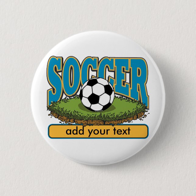 Custom Soccer Add Text 2 Inch Round Button (Front)