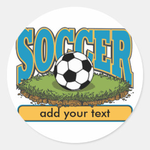 Custom Soccer Add Text Classic Round Sticker