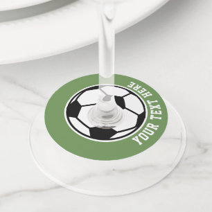 Custom soccer ball coach Birthday party Wine Glass Tag