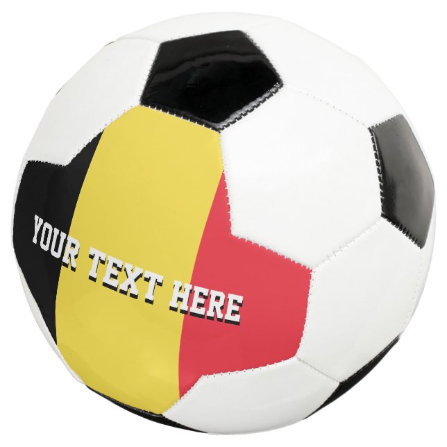 Custom soccer ball gift with flag of Belgium (Three Quarter)