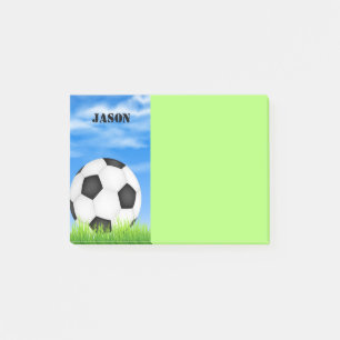 custom soccer  ball post it note to personalize