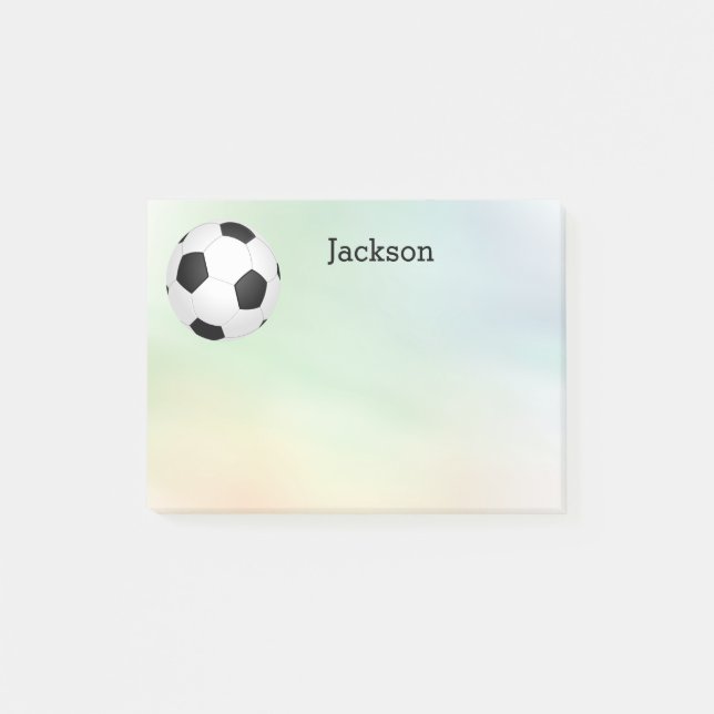 custom soccer  ball post it note to personalize (Front)