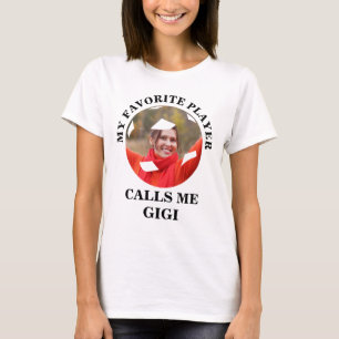 Custom soccer ball shape photo my favourite player T-Shirt